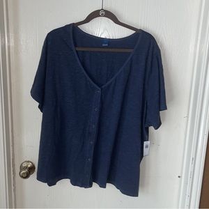 OLD NAVY BUTTON FRONT TEE SIZE 3X NWT